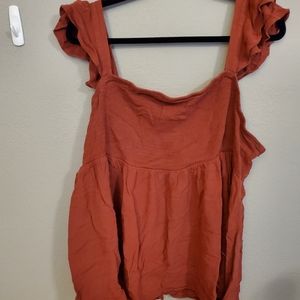 Torrid rust orange baby doll top
